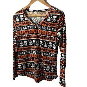 No Boundaries XL 15/17 Halloween v-neck pullover long sleeves Harley Vibes